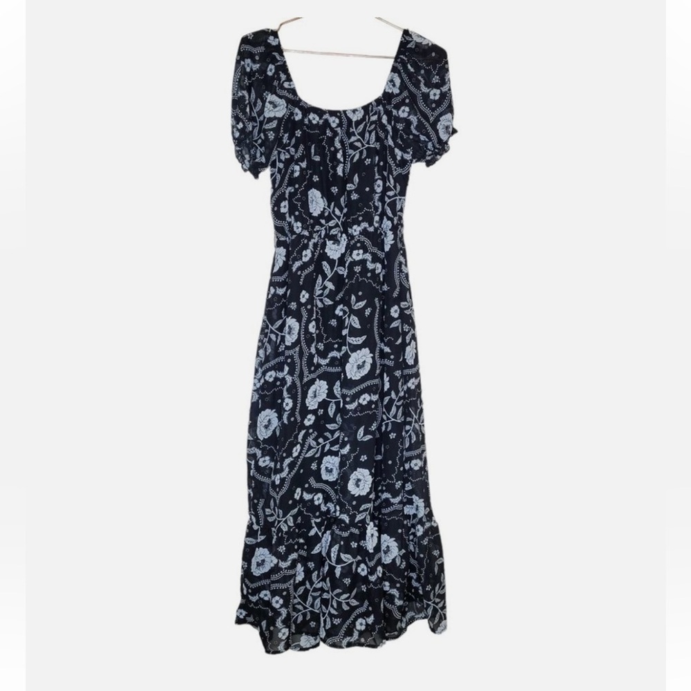 Wallflower Women's Maxi Dress Small Black White Long Floral Off Shoulder NWT